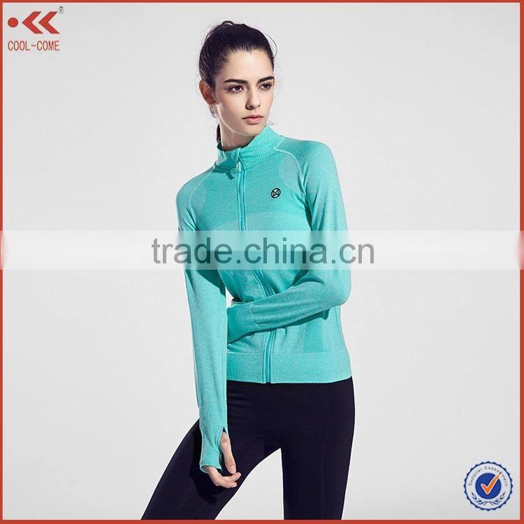 2016 new design long sleeve fitness woman yoga wear running jogging yoga top wear