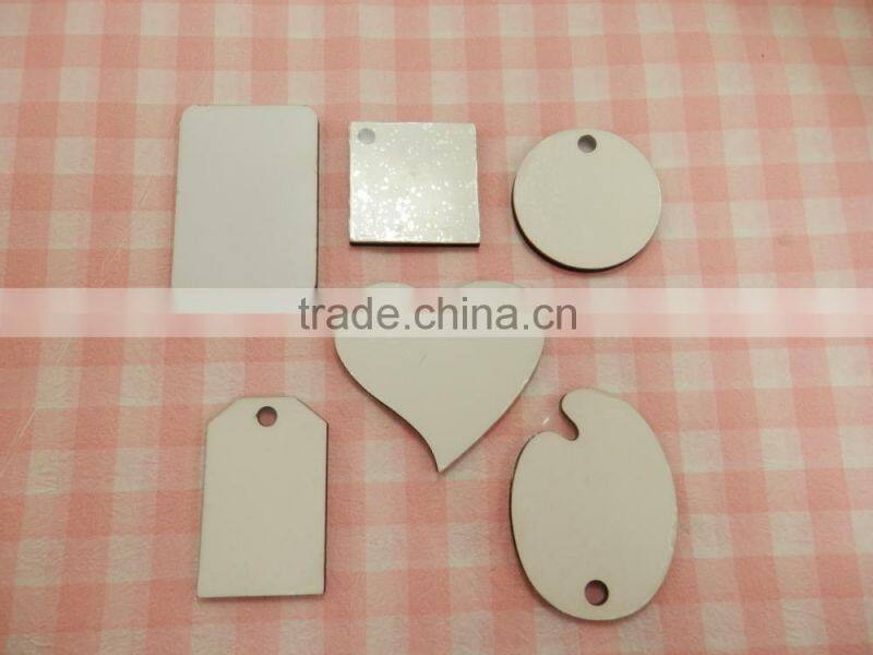 NEWEST blank sublimation heart shape MDF pendant,keychain