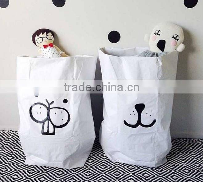 Kraft Paper Bag Sundries Storage Organizer Gift Bag Toy Bag