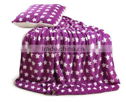 Decorative plain desig home stars digital print blanket