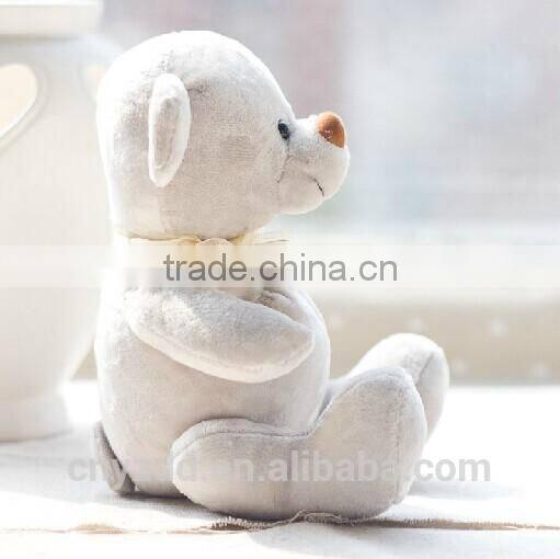 Plush Teddy Light Grey Bear Toy with Fat Belly/ Soft Bear Toy Sitting High 18cm/Soft Stuffed Teddy Bear Light Grey