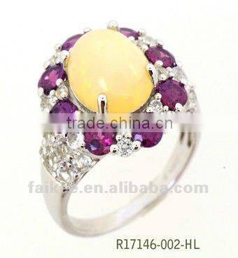 ethiopian opal rings, New style 925 silver rings