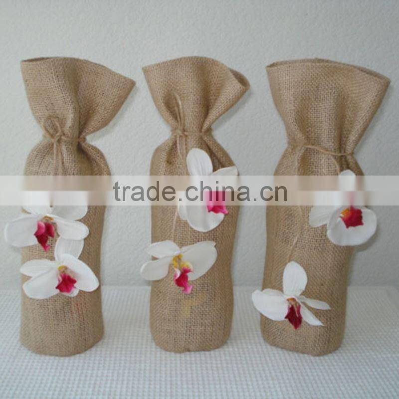 Kraft Wine Bag Natural Burlap Drawstring Wine Bags