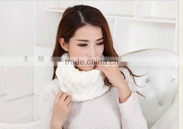 Winter Knitted Chevron Women Round Neck Loop Circle Scarf