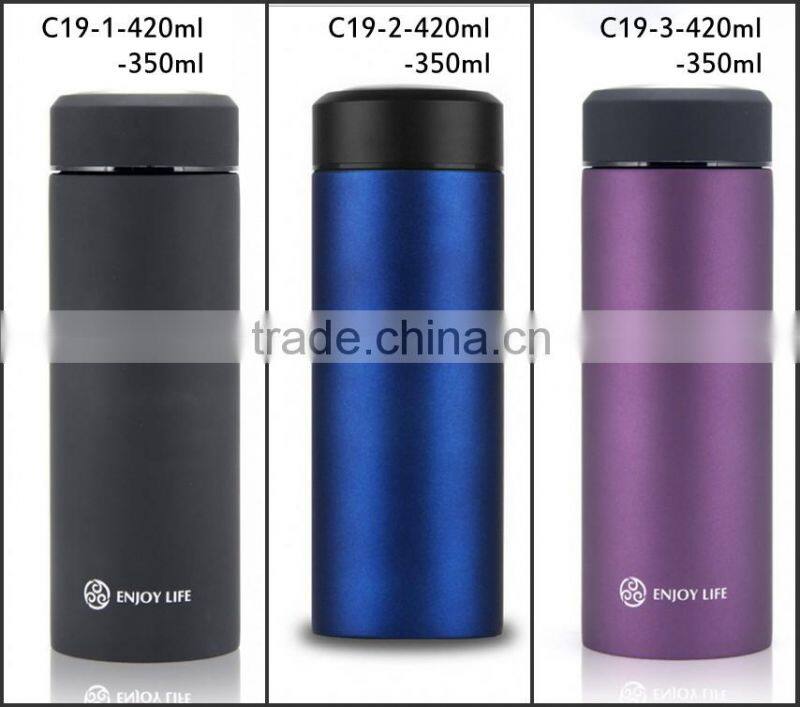 Straight stainless steel vacuum flash , dull polish water bottle,