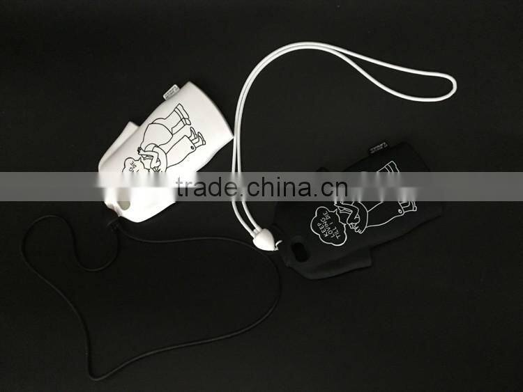 Popular fashion t-shirts design silicone case for iphone 6 with Lanyard