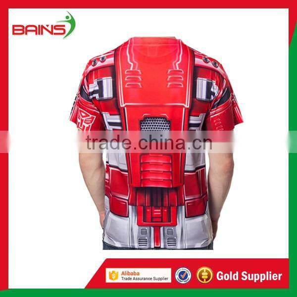 Custom sublimation 3d design t-shirts&100 polyester t shirts made in china