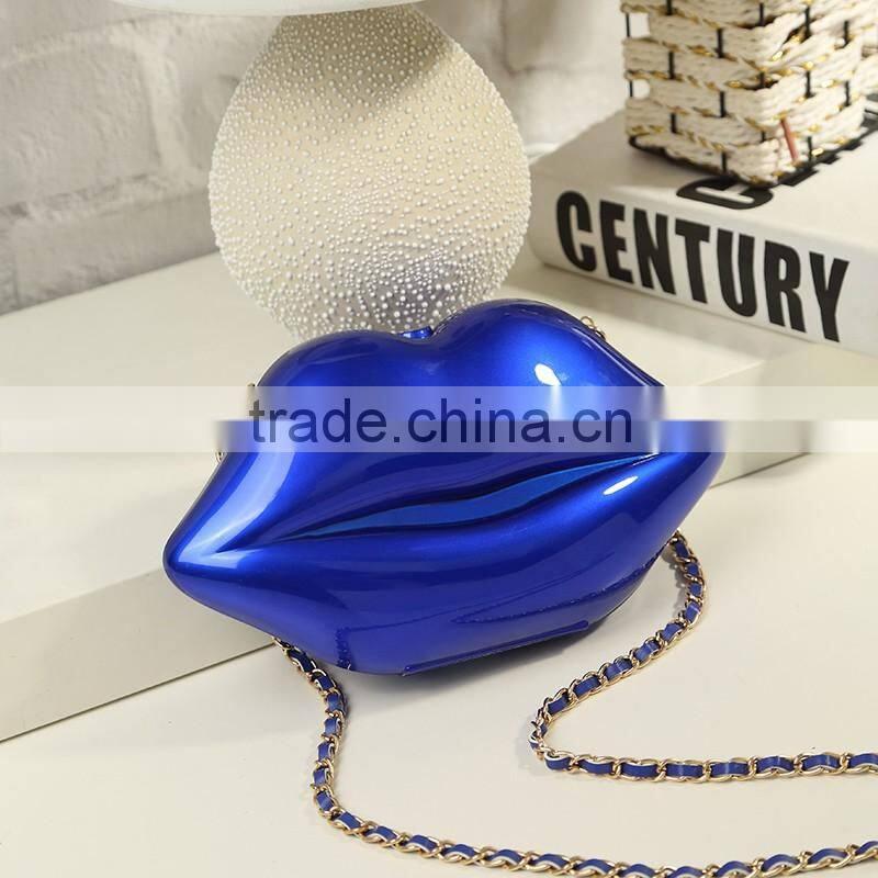 57 2016 New Arrival Big Lip Pu Leather Women's Clutch Chain Shouder Messenger Bags Evening Bag Red Lip Purse Women Handbags