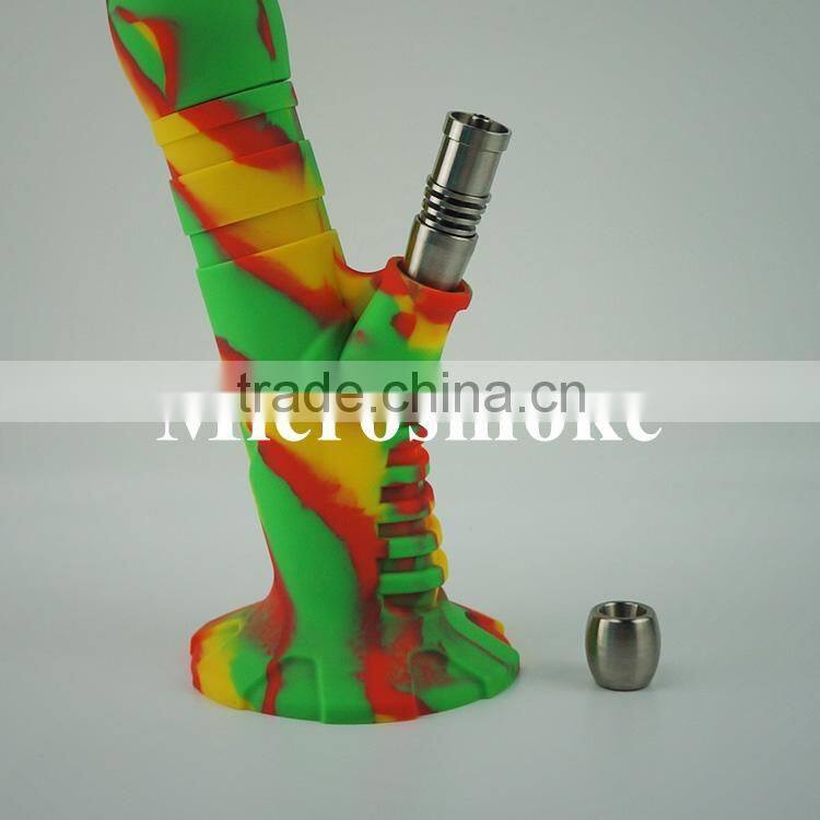 DHL shipment for smoking pipes glass hookah Water Pipes Unbreakable Glass Pipe Silicone tobacco water pipe with glass bowl