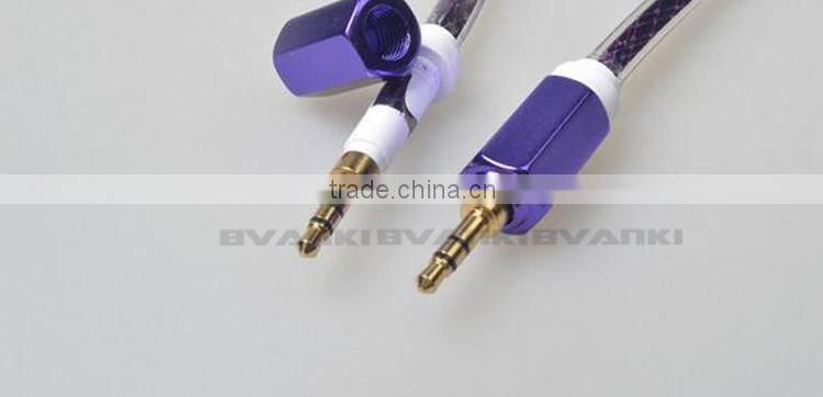 Cheap Transparent Crystal Audio Cable For Aux Stereo Cable,3.5mm Aux Cable / Audio Cable / Video Cable With Hexangular Design