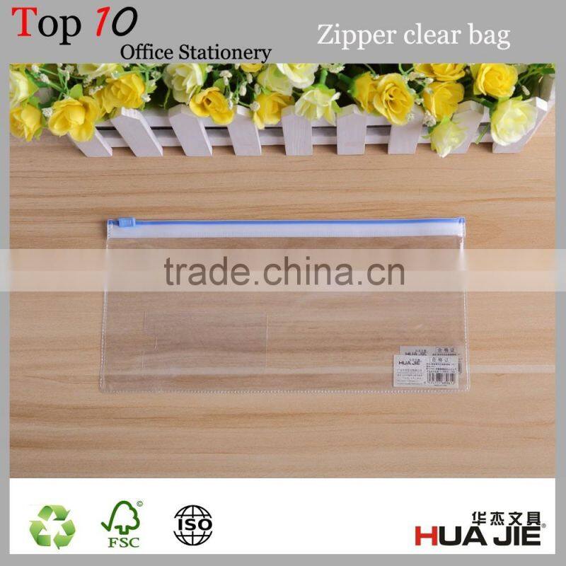 Office supply custom size transparent colored zip lock plastic bags with zipper