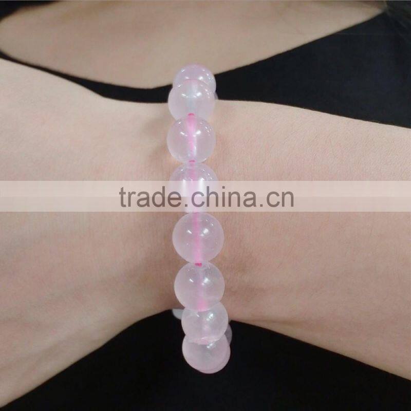 Smoky Quartz Natural Gemstone Round Beads Bracelet