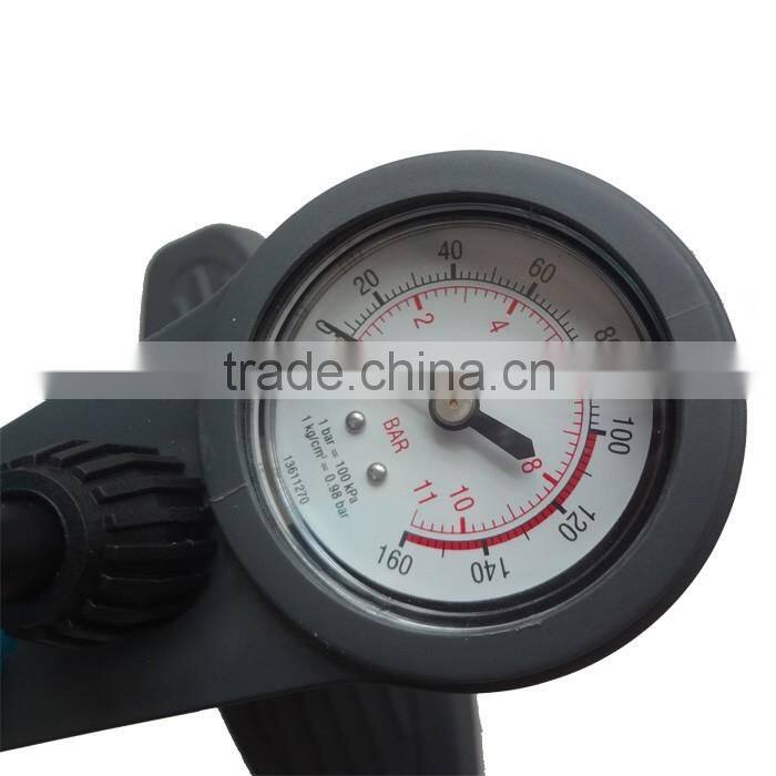 New design bike floor pump,high pressure iron bicycle floor pump with gauge for sell