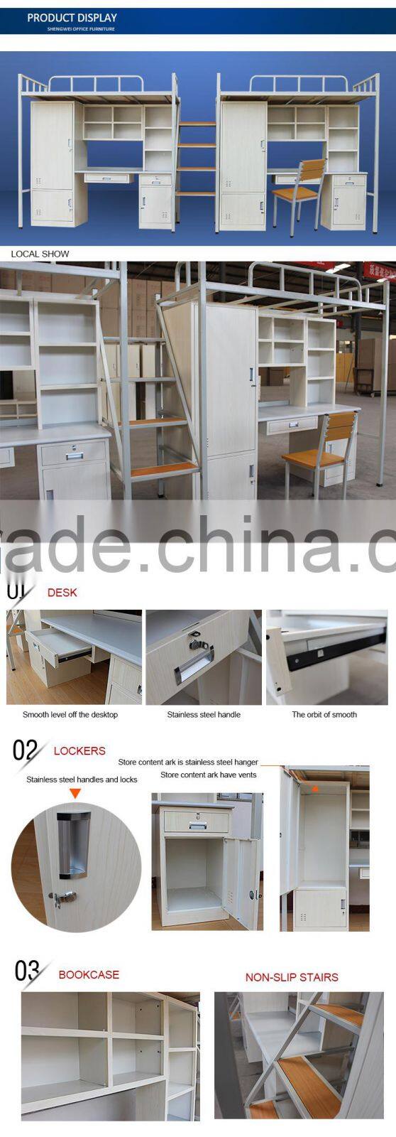 2015 fashion attached 2 pcs bunk bed with slide with CE certificate