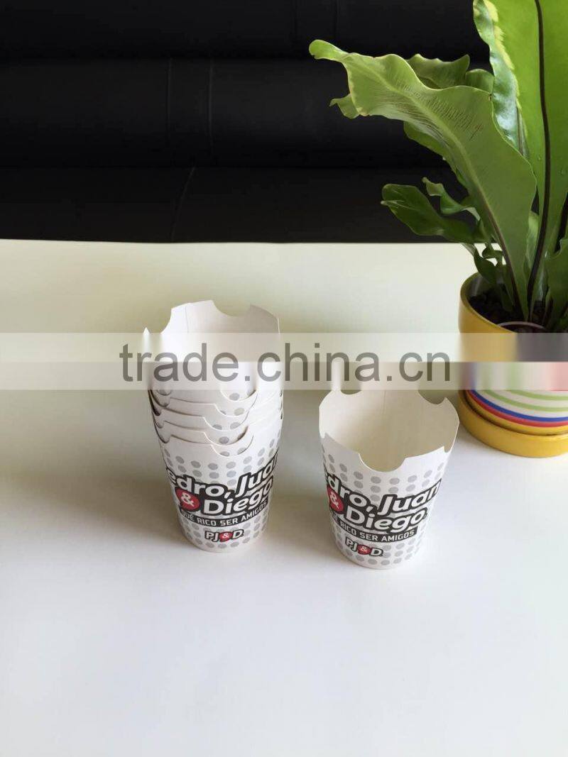 disposable eco eco-friendly Different size pe coated taobao paper french fry cup container
