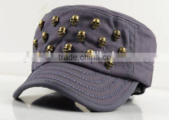 Sunny Shine cotton denim flat topped baseball Cap Hats skull rivet hats
