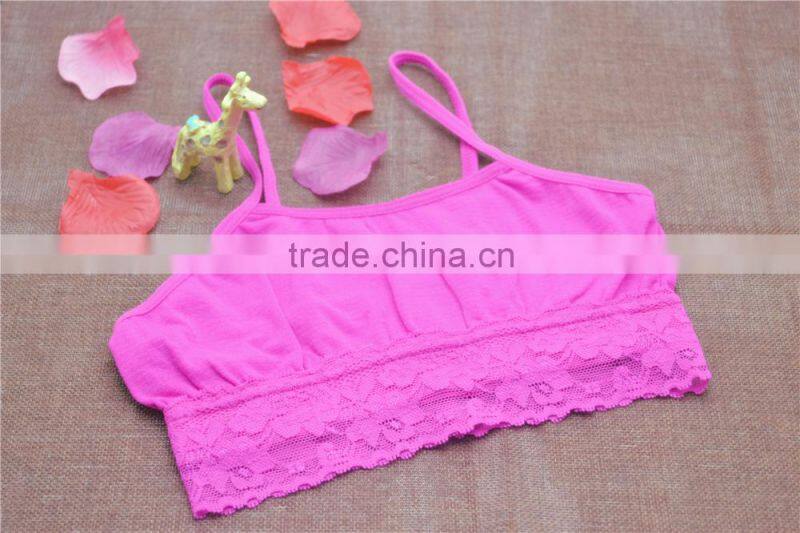 Hot young seamless girls tops in lace underwear for kids