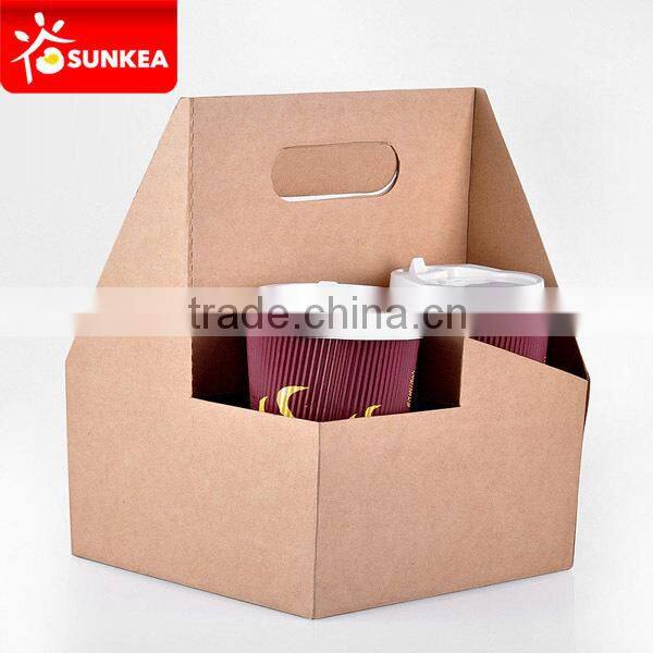 Cardboard cup holders, corrugated cup paper carrier, coffee carry tray