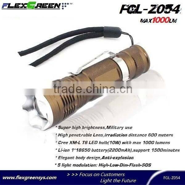 rechargable 18650 battery T6 LED tactical torch