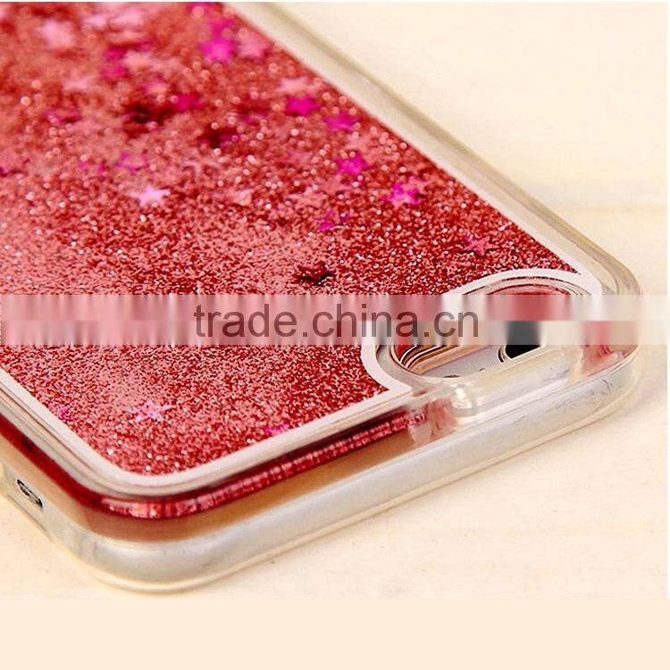 Glitter Bling Stars Liquid Novelty Colourful Tpu Phone Case For apple iphone 6 6s plus