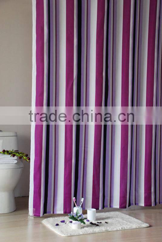 cotton polyester Easy intall reinforce fabric shower curtain