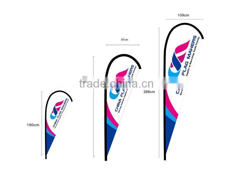 cheap advertise feather fly teardrop banner flag for outdoor