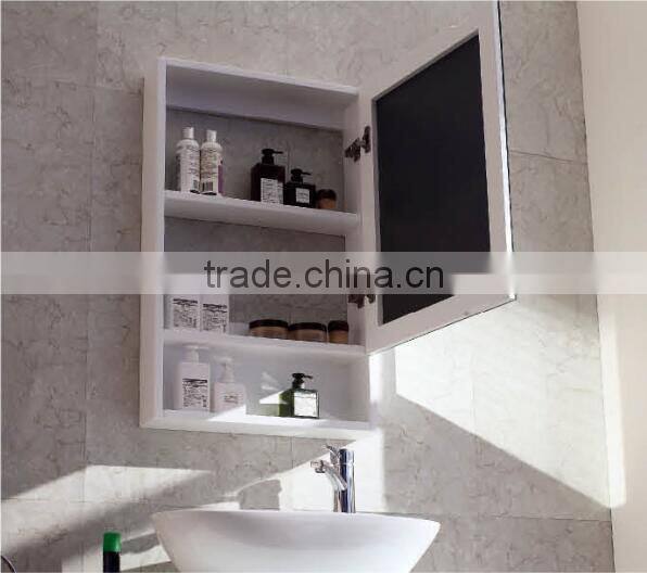 Tile small Multi-Layer solid wood bathroom mirror vanity cabinet