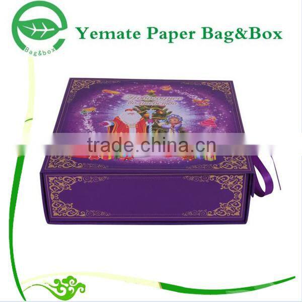 high end 4c printed glossy laminated paper greyboard custom magnetic box packaging