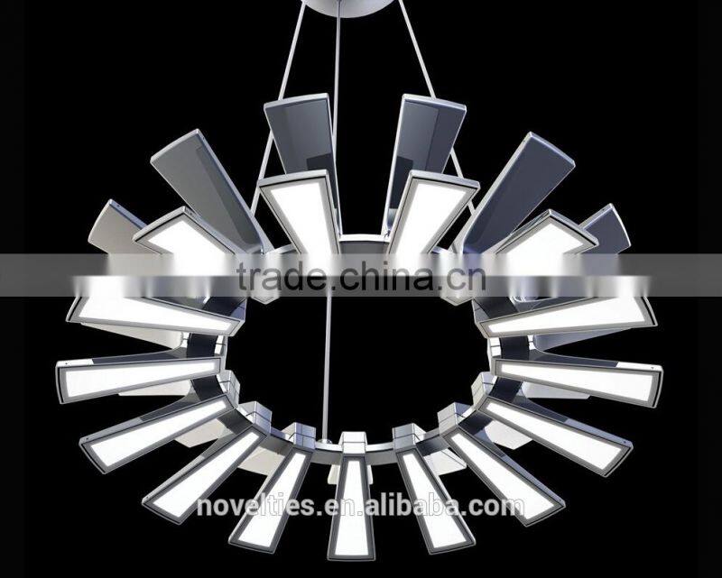 Trapezoidal LED Edge-lit Large Chandelier With Up and Down 30 Lighting Fixture