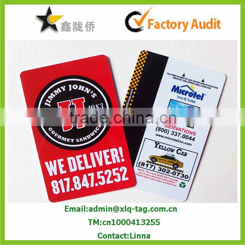 2015 Crazy price pvc card with printing, hot sell plastic card with logo printed Hotel Key Card