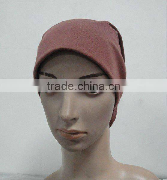 C002 plain tube underscarf with stiff on front,cotton underscarf and hats