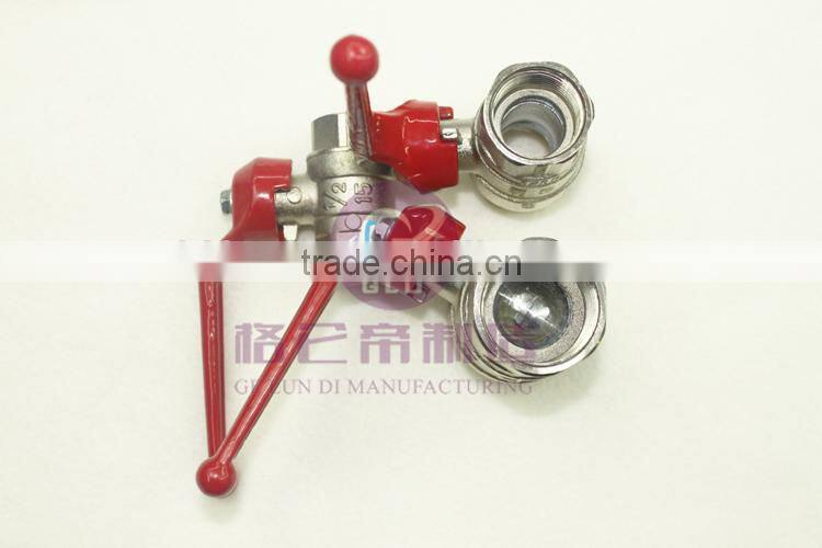 GLD 5PCS/LOT hot sale 1/4" Double male ball valve external thread ,brass ball valve ,copper valve ,