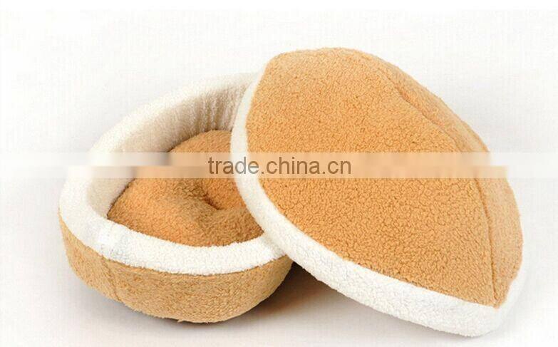 wholesale Hamburger Style Shell Nest Windproof Waterproof Removable Pet Cat Bed House Thermal Hiding