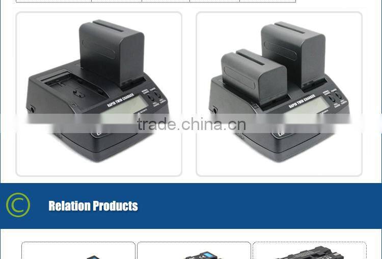 Fast Speed Dual LCD Quick Charger For Sony NP-F970 NP-F770 NP-F570