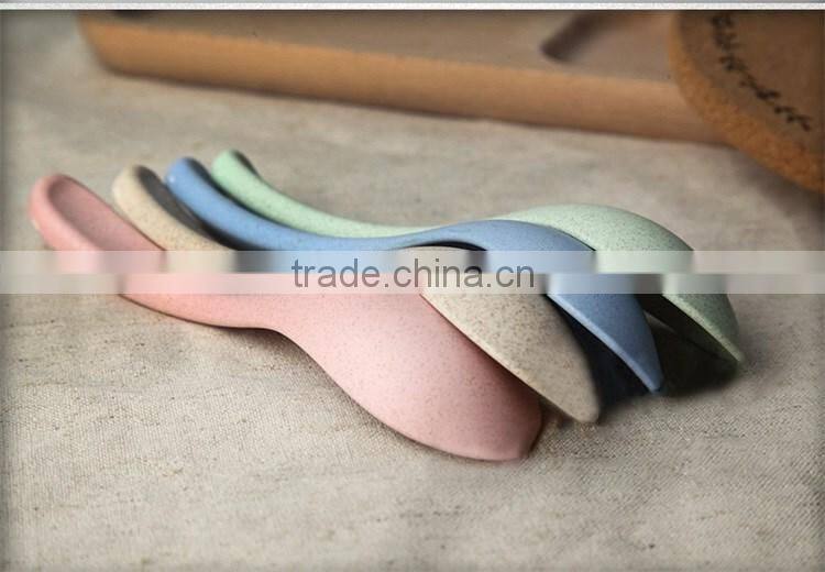 Wheat straw plastic tableware colorful spoon set