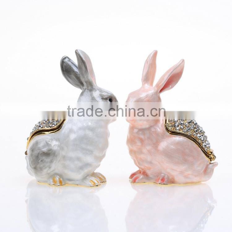 Best selling customized enamel rabbit pewter jewelry box