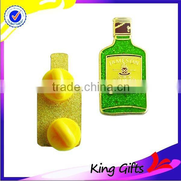 2016 new type drink bottle shape soft enamel pin