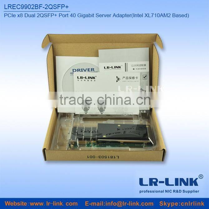 Dual QSFP+ Port Fiber 40 Gigabit 40Gbps Ethernet PCI Express Server Adapter (Intel XL710AM2 Based)