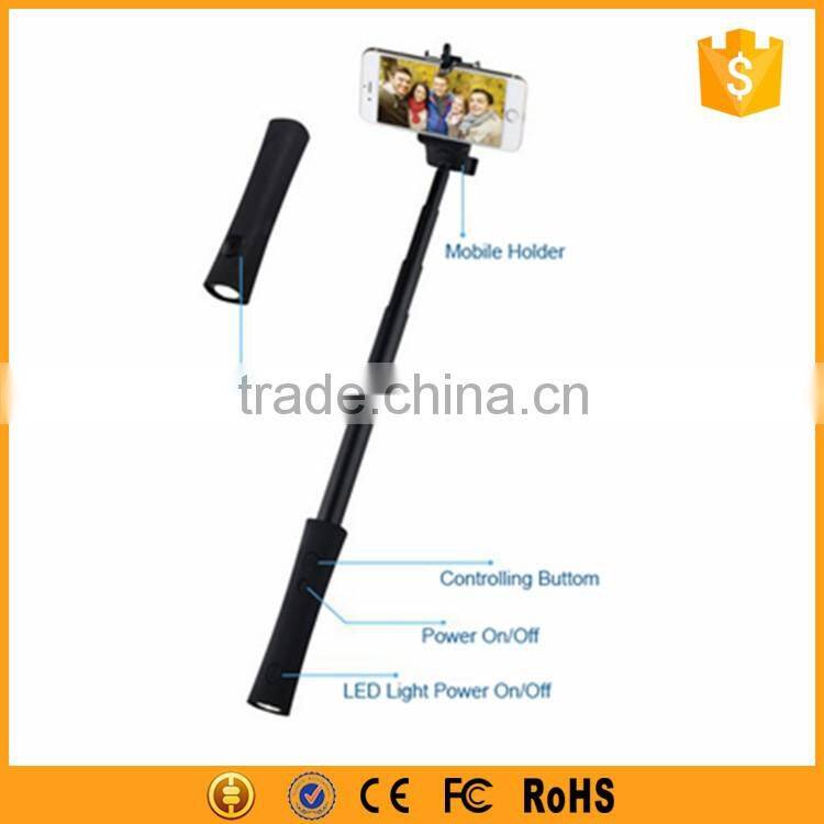 Multifunctional wireless selfie stick power bank 2200mah with LED torch