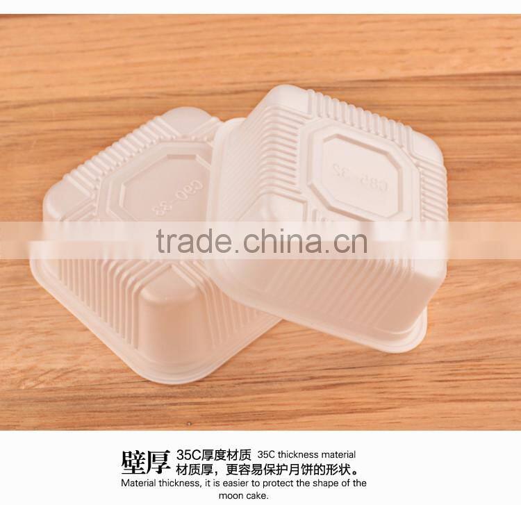 BAKEST new PP material milky white square shape mooncake tray