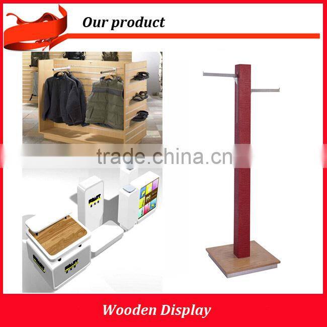 Wood clothing display rack for shop