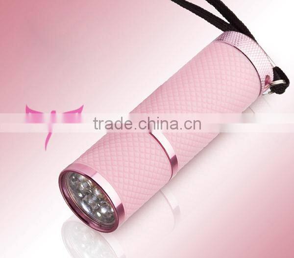 Aluminum Alloy Mini UV Gel Curing Lamp Portable Nail Dryer LED Flashlight Torch
