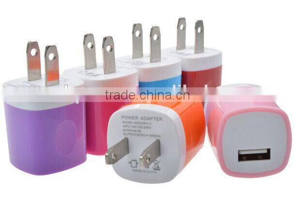 Mini cube 1 port usb mobile phone wall charger for iphone