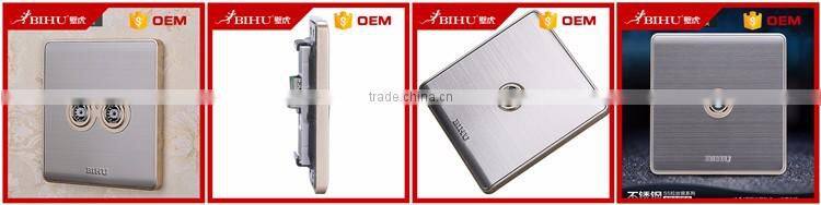 wholesale factory sale single/double TV socket stainless steel wall socket