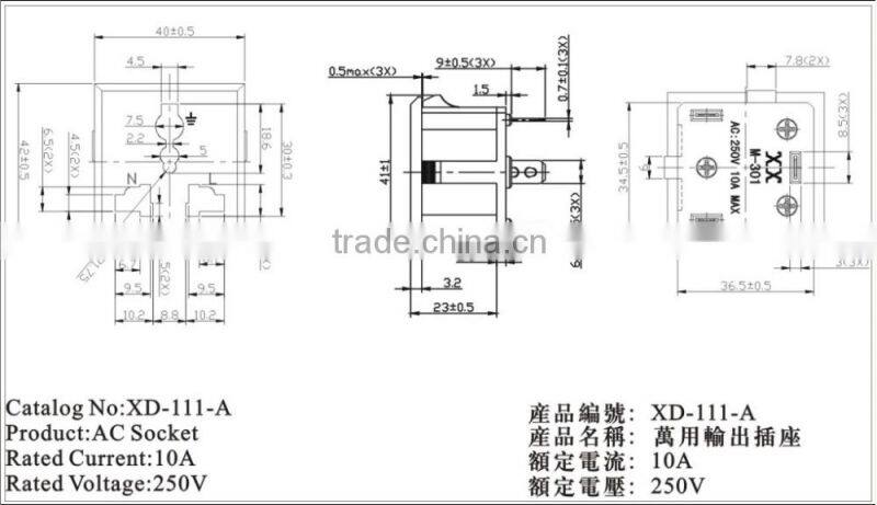waterproof AC socket with 3 inside pin best products for import