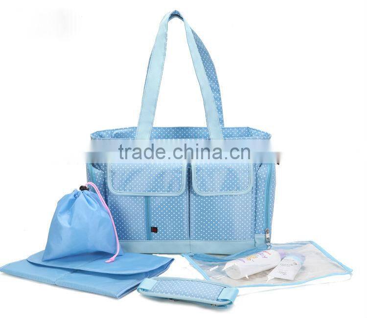China wholesale pink and green color Oxford practicability nontoxic baby crib diaper bag