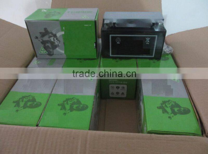 Dry charged motorcycle battery 138*65*100 12v 6.5ah motorcycle battery
