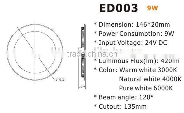 6W dimmable Ultra-thin led light downlight