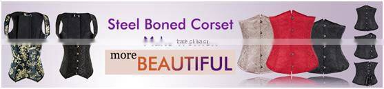 Vintage Striped Underbust Bustless Corset Steampunk With Buckle