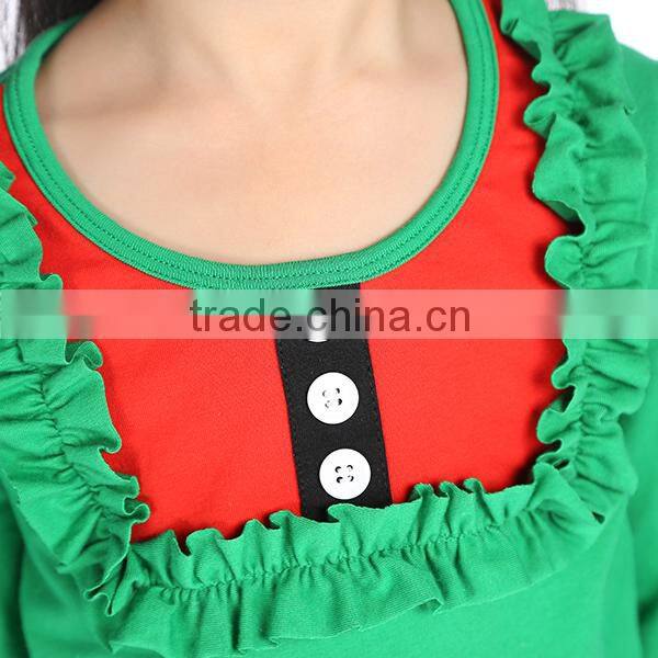 2016 kaiya skirt e-commerce firm green shirt and red pant suit for 2-6 year old child